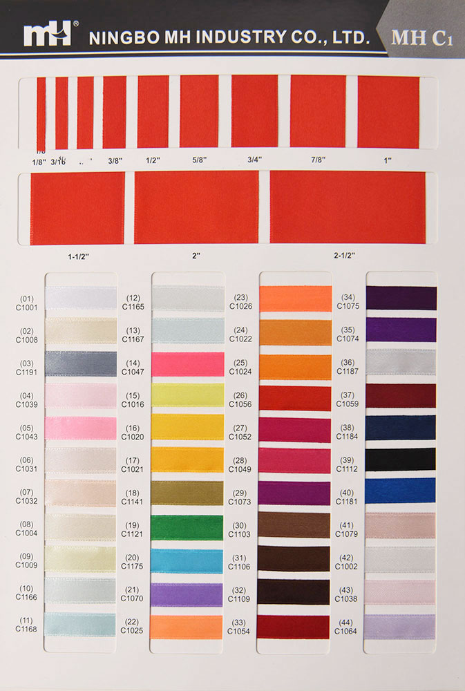 ColorCard de cinta de setí