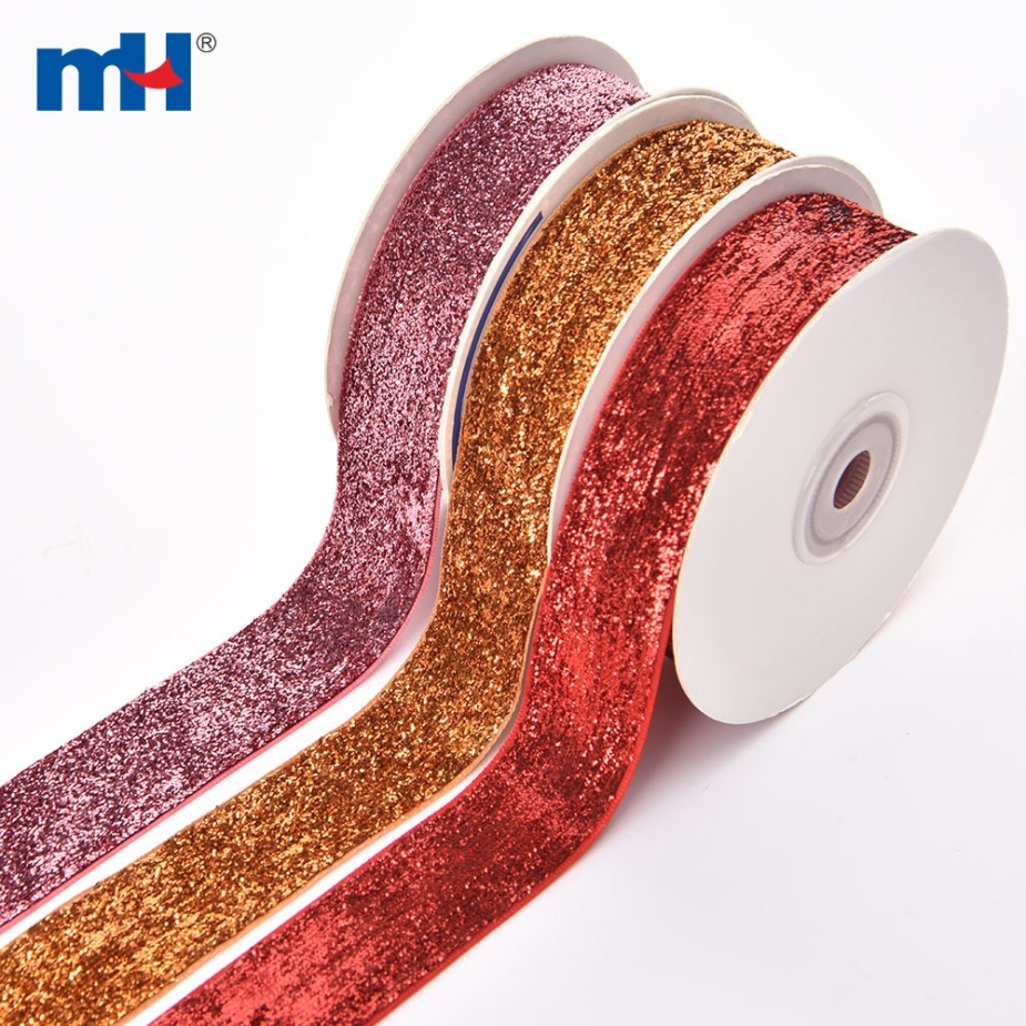 Metallic Glitter Velvet Ribbons