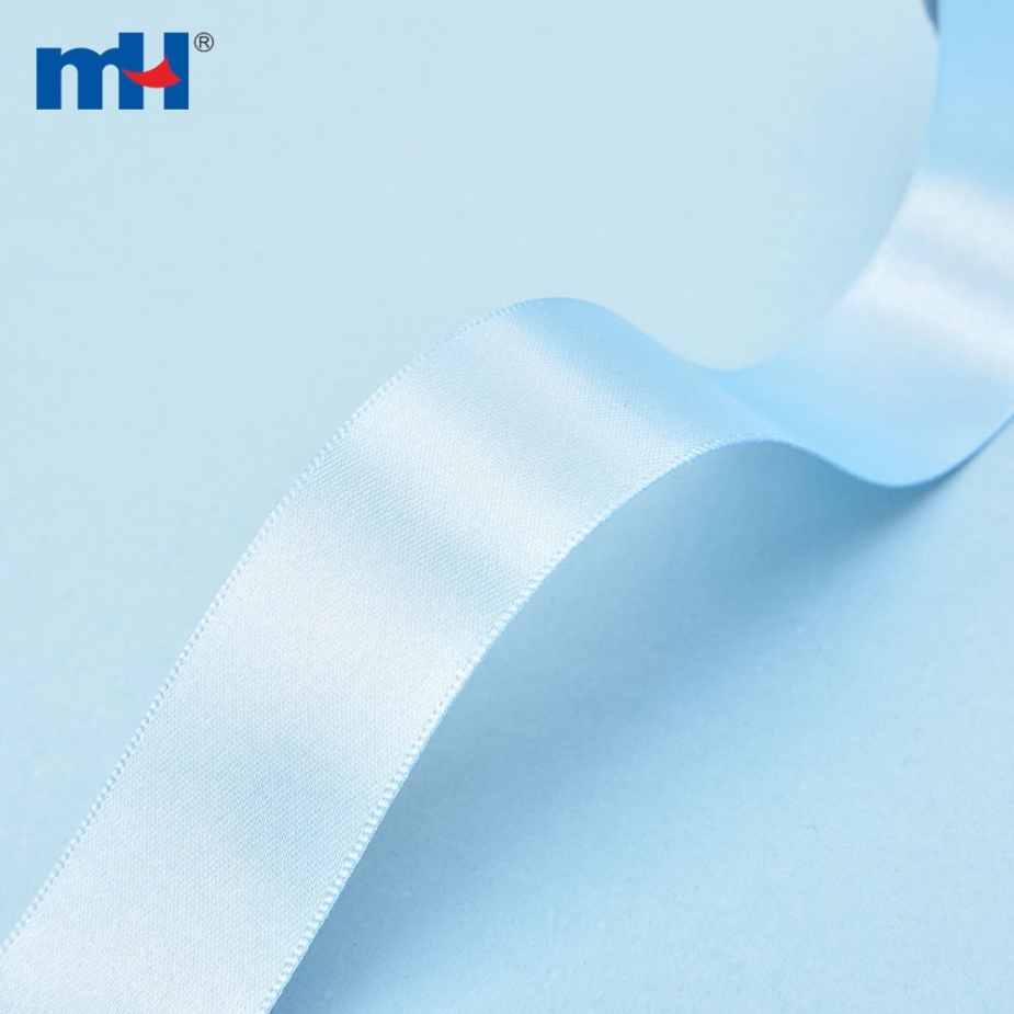 Polyester Double Face Satin Blue Shine Ribbon