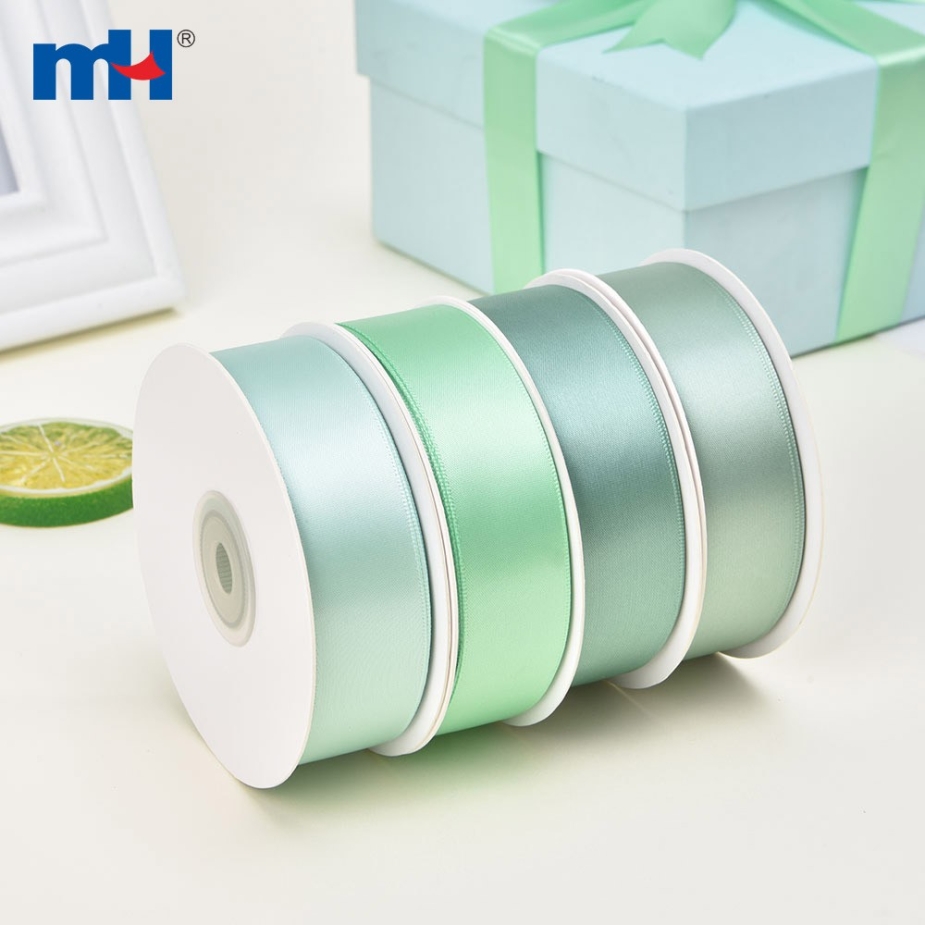 Polyester Double Face Satin Green Matt Ribbon