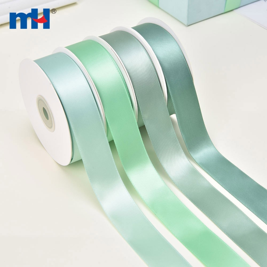 Polyester Double Face Satin Green Matt Ribbon