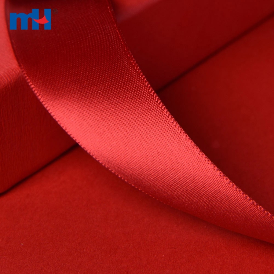 Polyester Double Face Satin Red Matt Ribbon