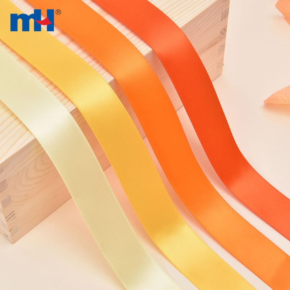 Polyester Double Face Satin Yellow Matt Ribbon