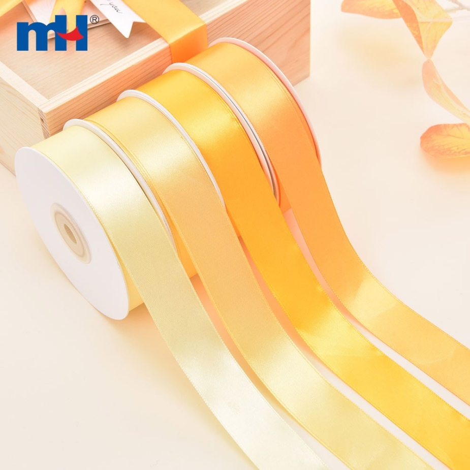 Polyester Double Face Satin Yellow Shine Ribbon