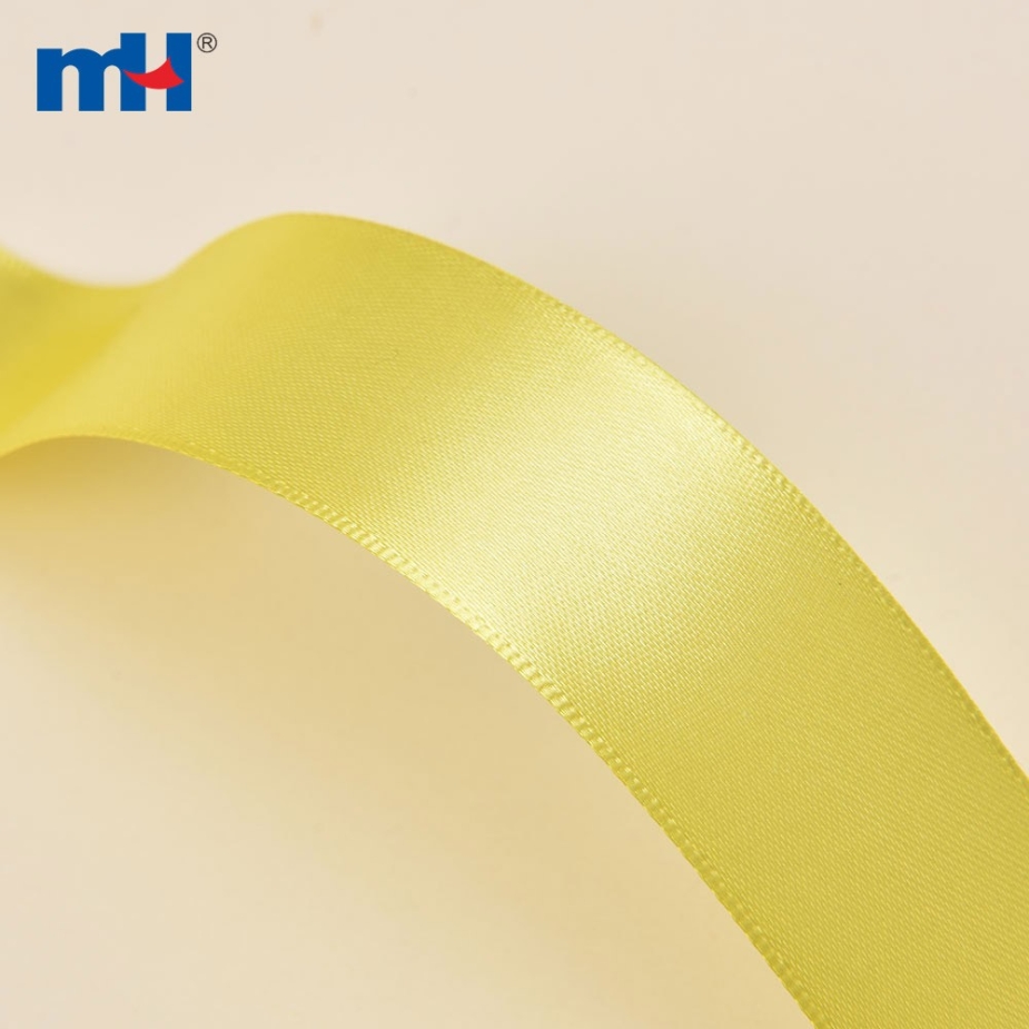 Polyester Double Face Satin Yellow Shine Ribbon