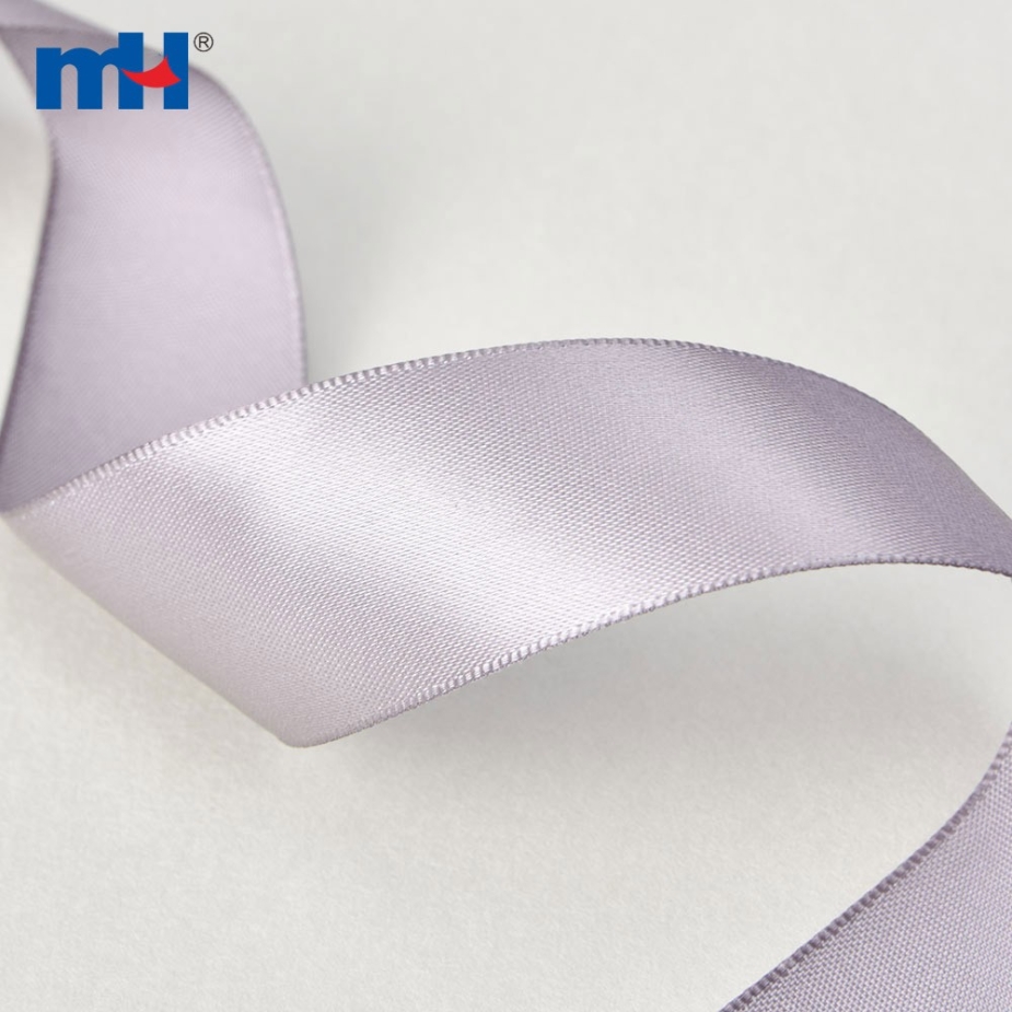 Polyester Single Face Satin Black White Matt Ribbon