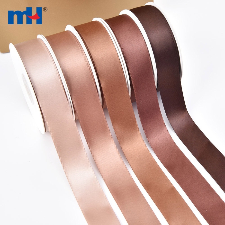 Polyester Single Face Satin Brown Matt Ribbon