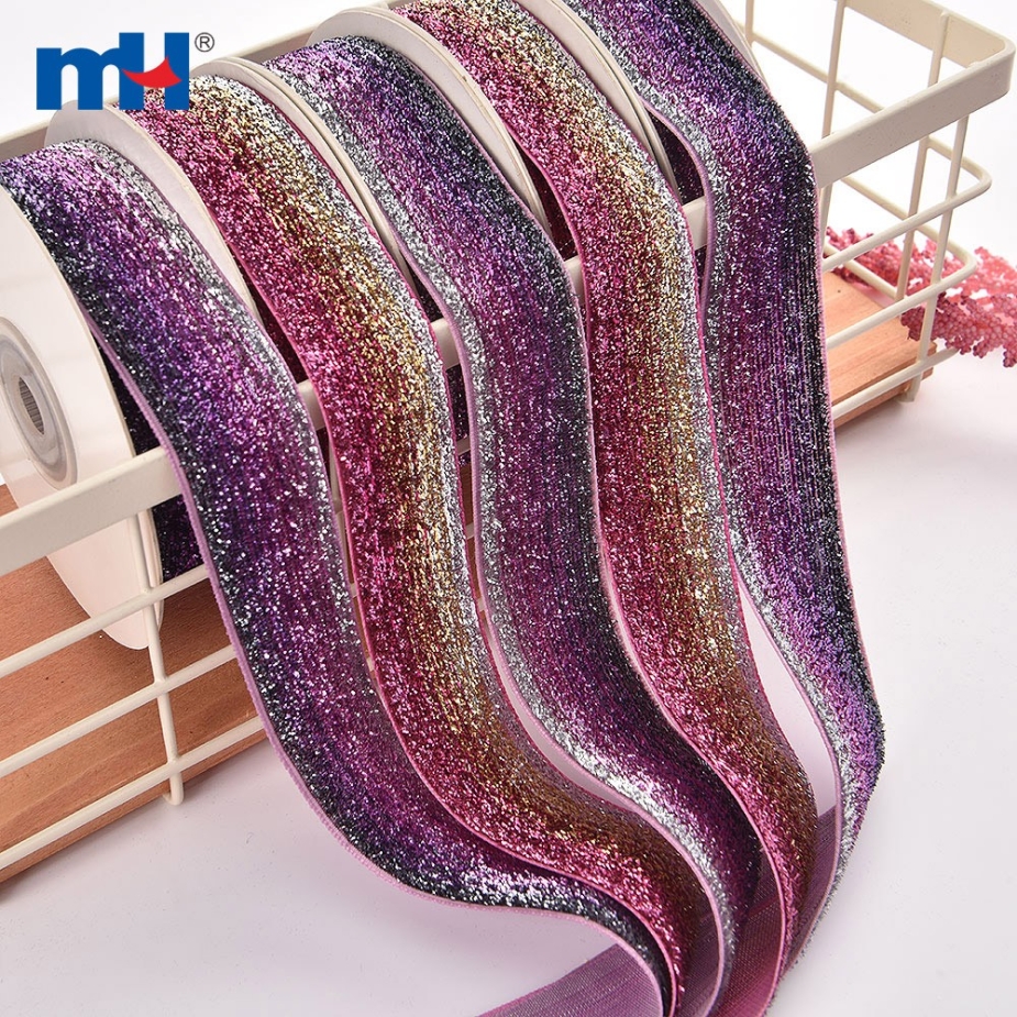 Rainbow Metallic Velvet Ribbon