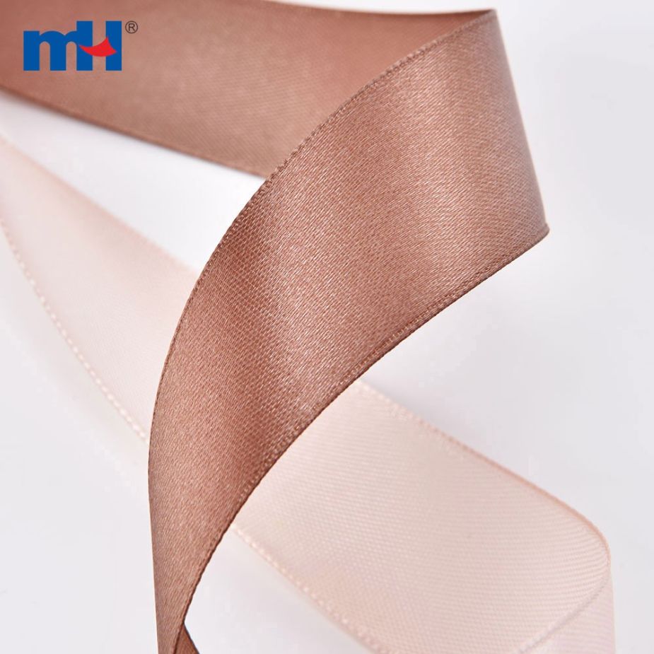Polyester Tək Üzlü Satin Qəhvəyi Parlaq Lent