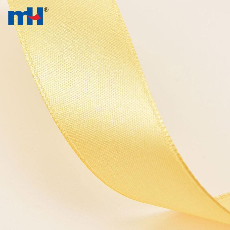 Polyester Double Face Satin Yellow Shine Ribbon